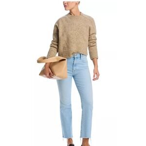 MOTHER Lil Hustler Ankle Fray Jeans Size 29 (26X25) Light Wash Cropped Denim NWT